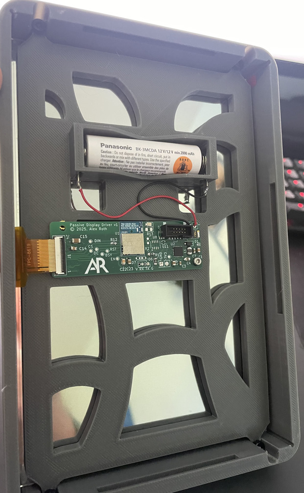 Inside/back of the display, 7.5 inch screen